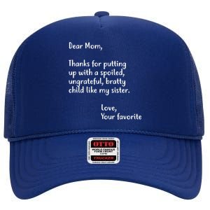 Funny Gift For Mothers Dear Mom (Sister) High Crown Mesh Back Trucker Hat