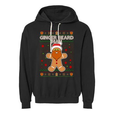 Funny Ginger Beard Man Ugly Christmas Sweater Garment-Dyed Fleece Hoodie