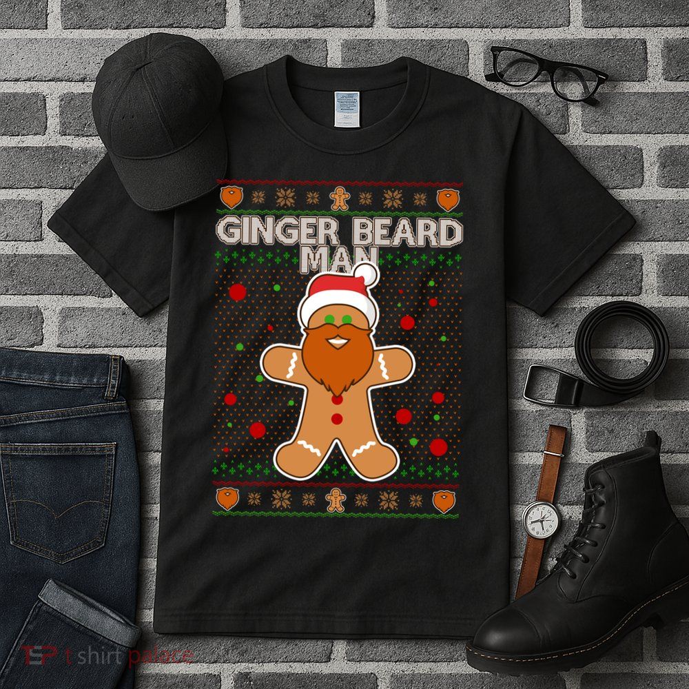 Funny Ginger Beard Man Ugly Christmas Sweater Tall T-Shirt