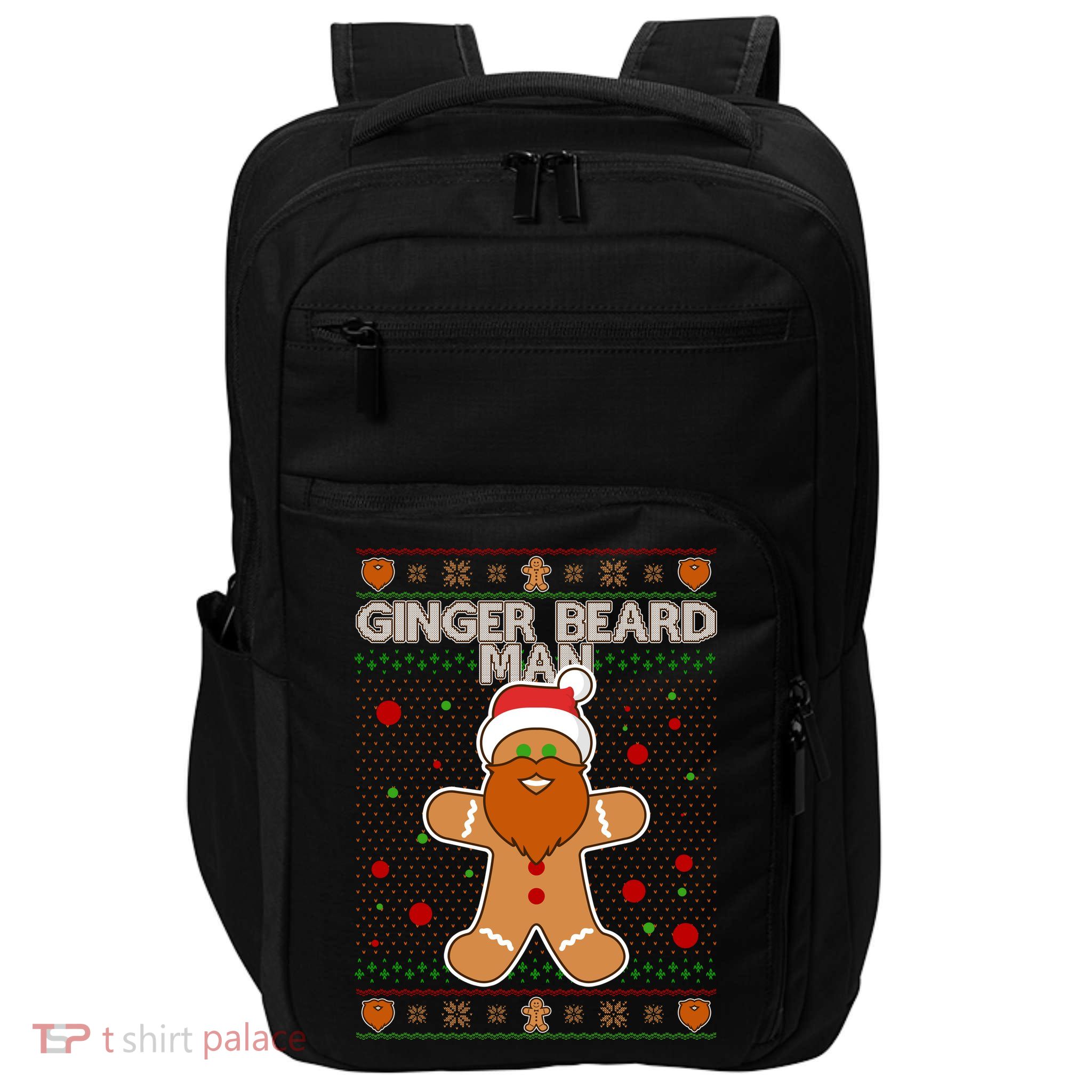 Funny Ginger Beard Man Ugly Christmas Sweater Impact Tech Backpack