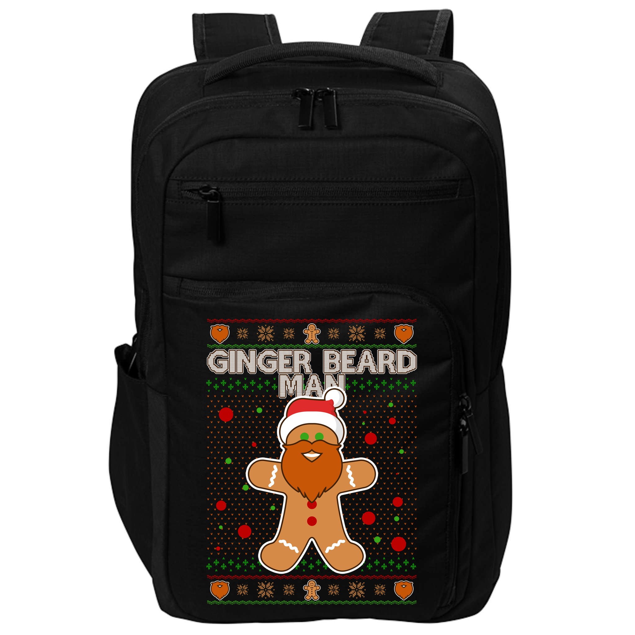 Funny Ginger Beard Man Ugly Christmas Sweater Impact Tech Backpack
