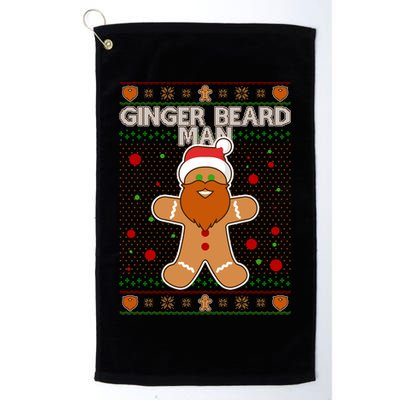 Funny Ginger Beard Man Ugly Christmas Sweater Golf Towel