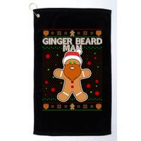 Funny Ginger Beard Man Ugly Christmas Sweater Golf Towel