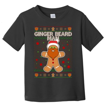 Funny Ginger Beard Man Ugly Christmas Sweater Toddler T-Shirt