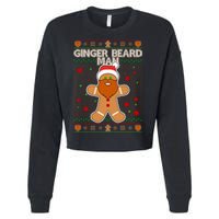 Funny Ginger Beard Man Ugly Christmas Sweater Cropped Pullover Crew