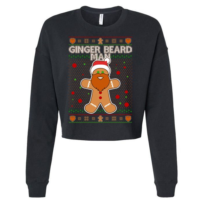 Funny Ginger Beard Man Ugly Christmas Sweater Cropped Pullover Crew