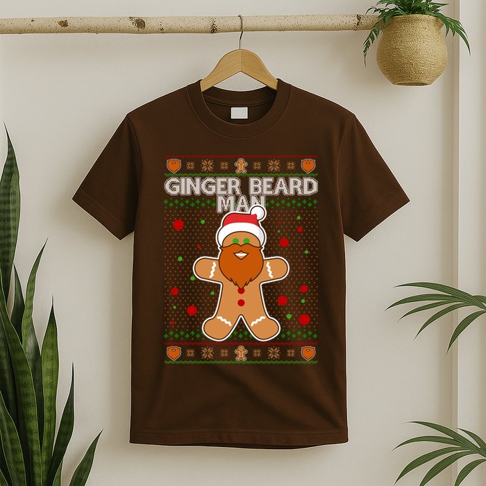 Funny Ginger Beard Man Ugly Christmas Sweater T-Shirt