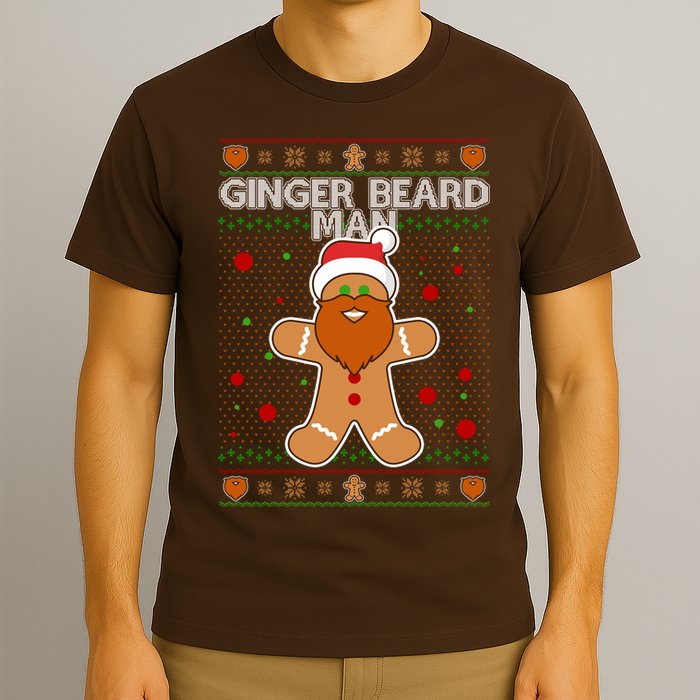 Funny Ginger Beard Man Ugly Christmas Sweater T-Shirt