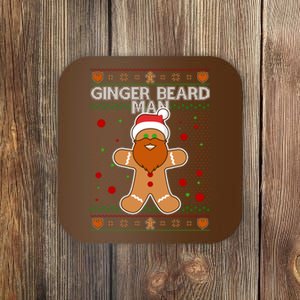 Funny Ginger Beard Man Ugly Christmas Sweater Coaster