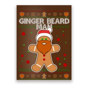 Funny Ginger Beard Man Ugly Christmas Sweater Poster