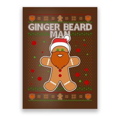 Funny Ginger Beard Man Ugly Christmas Sweater Poster
