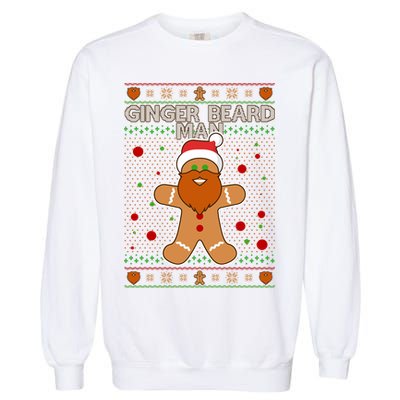 Funny Ginger Beard Man Ugly Christmas Sweater Garment-Dyed Sweatshirt
