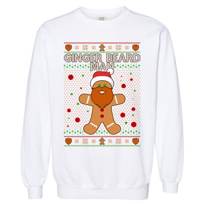 Funny Ginger Beard Man Ugly Christmas Sweater Garment-Dyed Sweatshirt