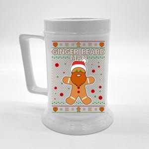 Funny Ginger Beard Man Ugly Christmas Sweater Beer Stein