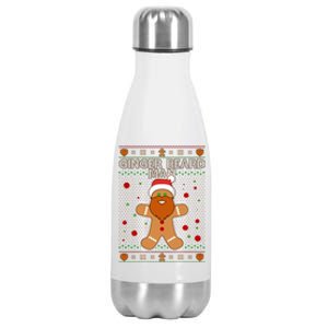 Funny Ginger Beard Man Ugly Christmas Sweater Stainless Steel Insulated Water Bottle