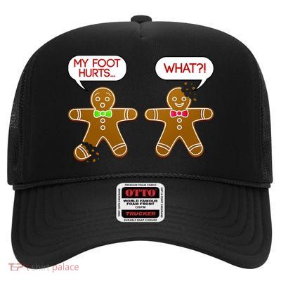 Funny Gingerbread Christmas High Crown Mesh Back Trucker Hat