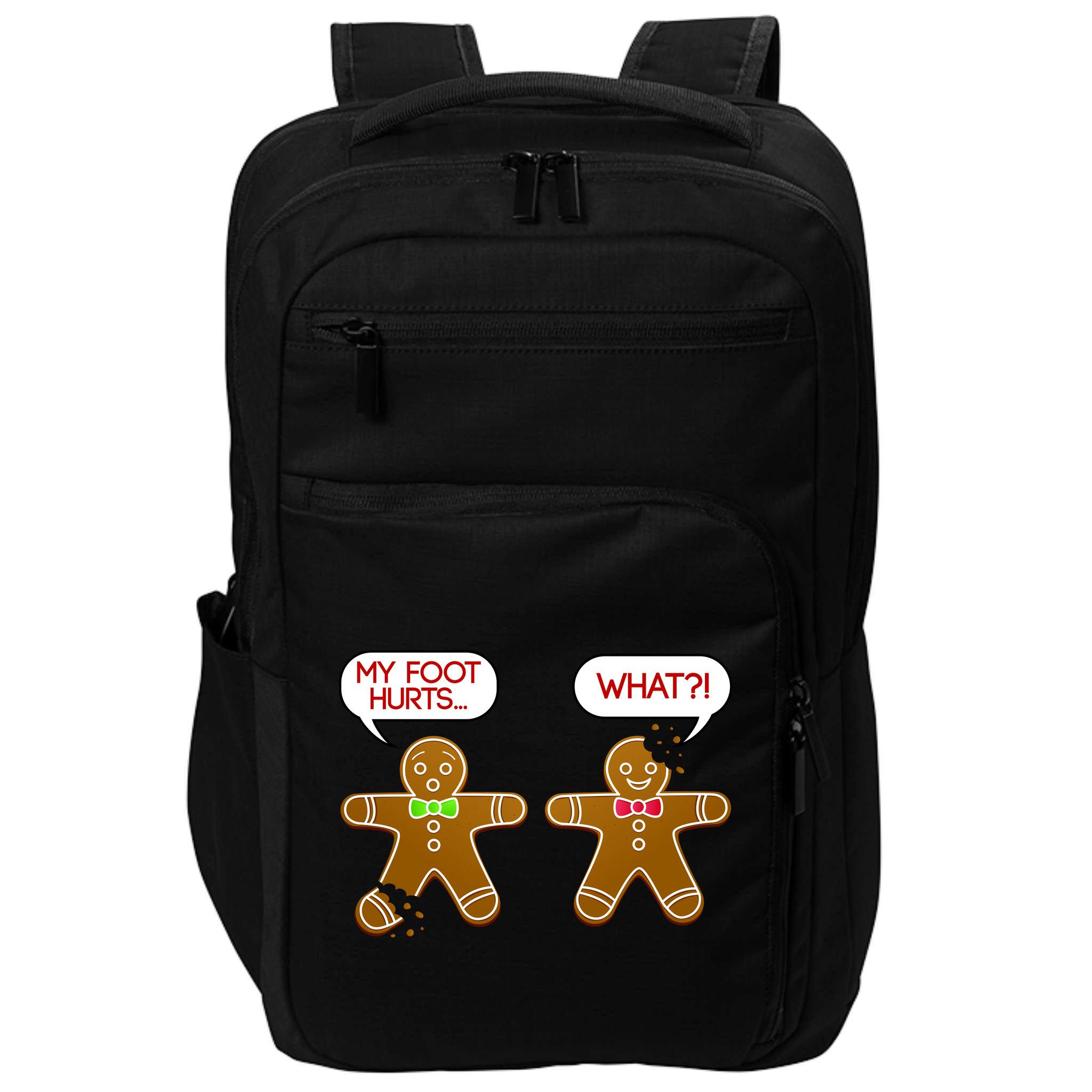 Funny Gingerbread Christmas Impact Tech Backpack