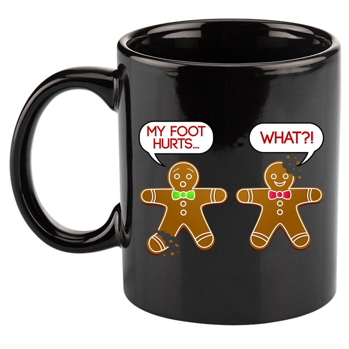 Funny Gingerbread Christmas 11oz C Handle Ceramic Mug