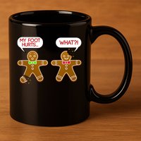 Funny Gingerbread Christmas 11oz C Handle Ceramic Mug