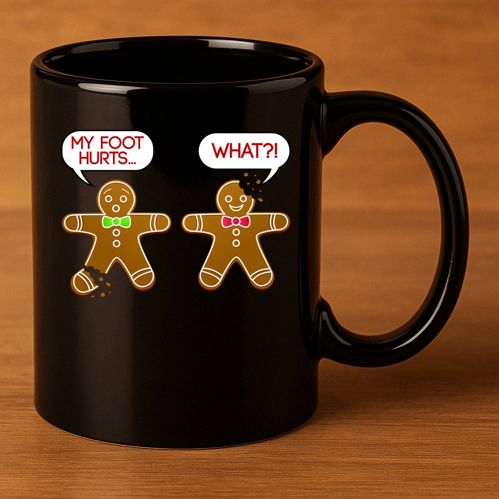 Funny Gingerbread Christmas 11oz C Handle Ceramic Mug