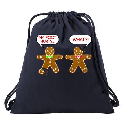 Funny Gingerbread Christmas Drawstring Bag