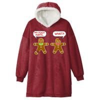 Funny Gingerbread Christmas Hooded Wearable Blanket