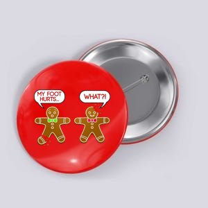 Funny Gingerbread Christmas Button