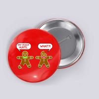 Funny Gingerbread Christmas Button