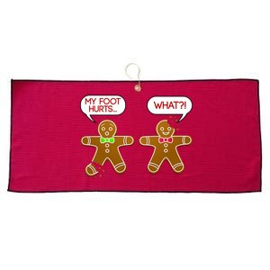 Funny Gingerbread Christmas Large Microfiber Waffle Golf Towel