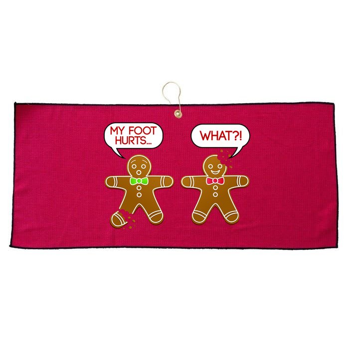 Funny Gingerbread Christmas Large Microfiber Waffle Golf Towel