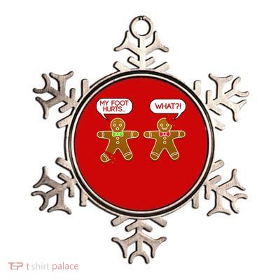 Funny Gingerbread Christmas Metallic Star Ornament