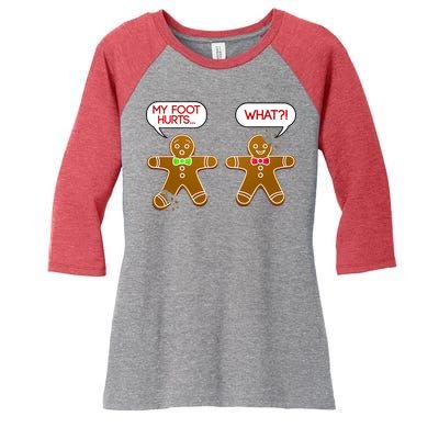 Funny Gingerbread Christmas Women's Tri-Blend 3/4-Sleeve Raglan Shirt