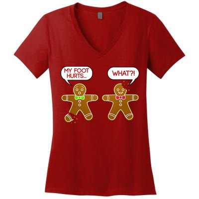 Funny Gingerbread Christmas Women's V-Neck T-Shirt