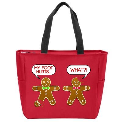 Funny Gingerbread Christmas Zip Tote Bag