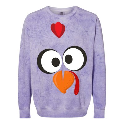 Funny Gobble Turkey Face Colorblast Crewneck Sweatshirt