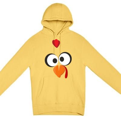 Funny Gobble Turkey Face Premium Pullover Hoodie