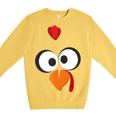 Funny Gobble Turkey Face Premium Crewneck Sweatshirt