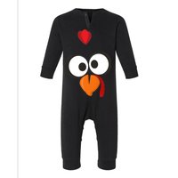 Funny Gobble Turkey Face Infant Fleece One Piece