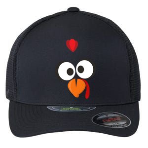 Funny Gobble Turkey Face Flexfit Unipanel Trucker Cap