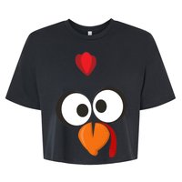 Funny Gobble Turkey Face Bella+Canvas Jersey Crop Tee