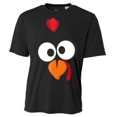 Funny Gobble Turkey Face Cooling Performance Crew T-Shirt