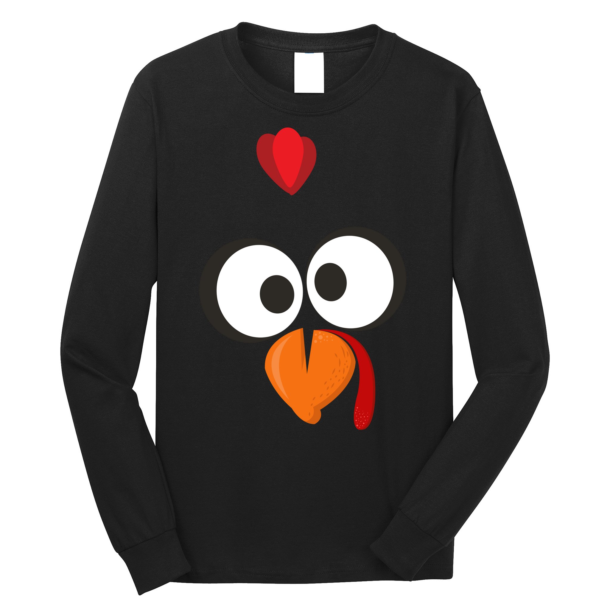 Funny Gobble Turkey Face Long Sleeve Shirt