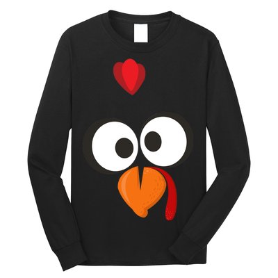 Funny Gobble Turkey Face Long Sleeve Shirt