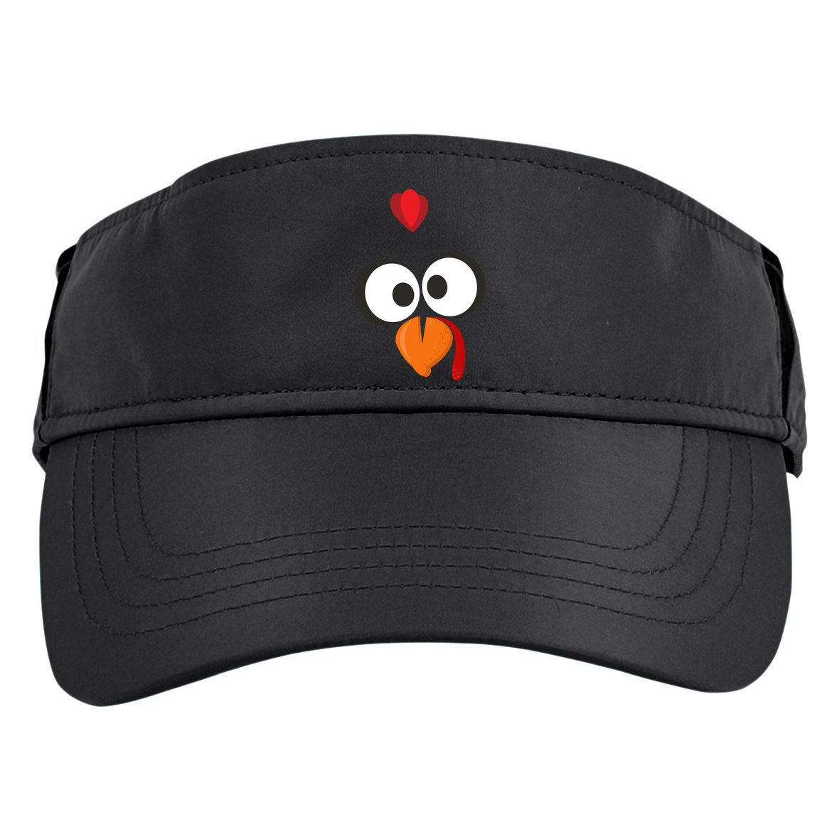 Funny Gobble Turkey Face Adult Drive Performance Visor