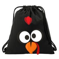 Funny Gobble Turkey Face Drawstring Bag