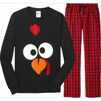 Funny Gobble Turkey Face Long Sleeve Pajama Set