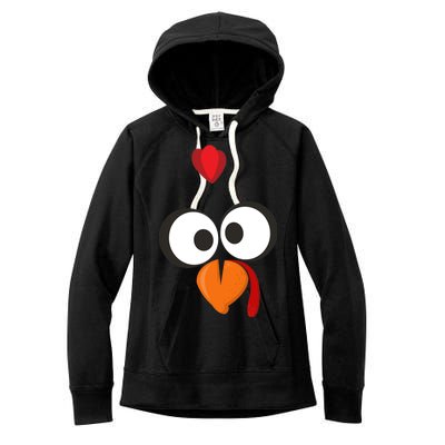 Funny Gobble Turkey Face Women's Fleece Hoodie