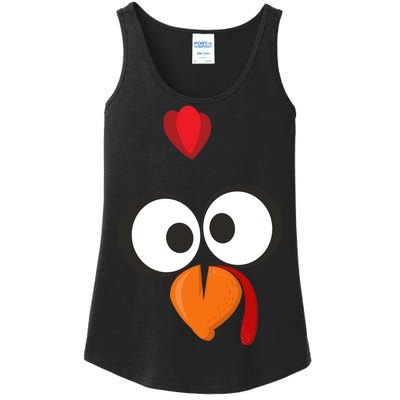 Funny Gobble Turkey Face Ladies Essential Tank