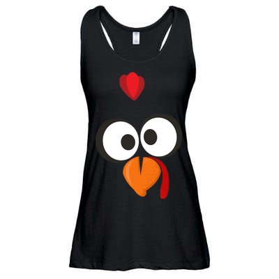 Funny Gobble Turkey Face Ladies Essential Flowy Tank