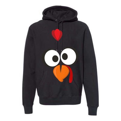 Funny Gobble Turkey Face Premium Hoodie